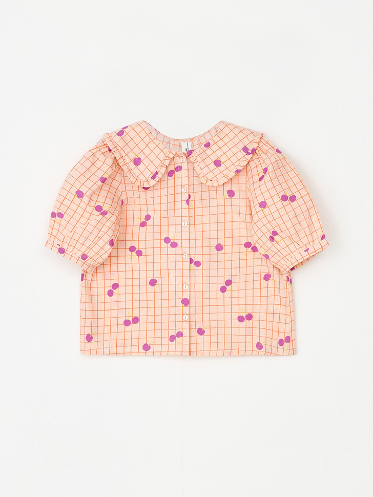 Блузка из с принтом для девочек (розовый, 110)