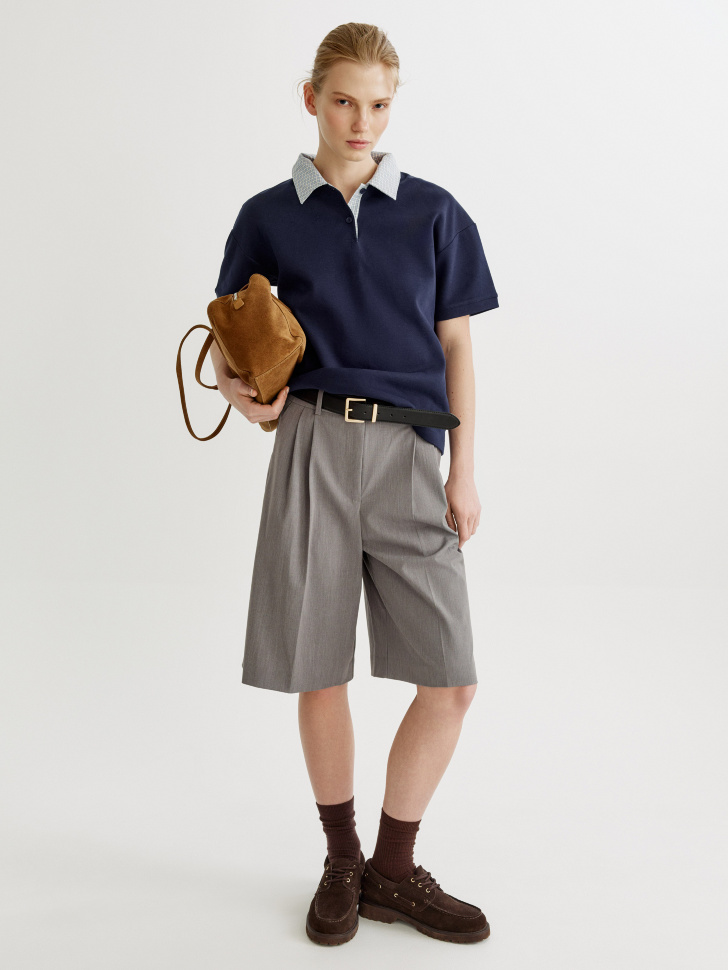 Костюмные шорты-бермуды SELA, бежевый, арт. 41999