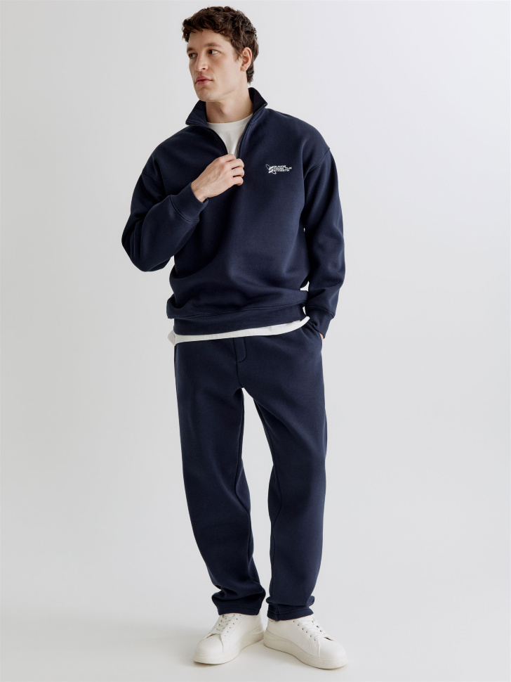 Брюки SELA из футера, синий, арт. 43053