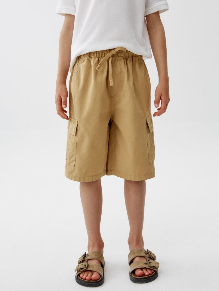шорты-карго с объемными карманами для мальчиков от бренда sela вид слева