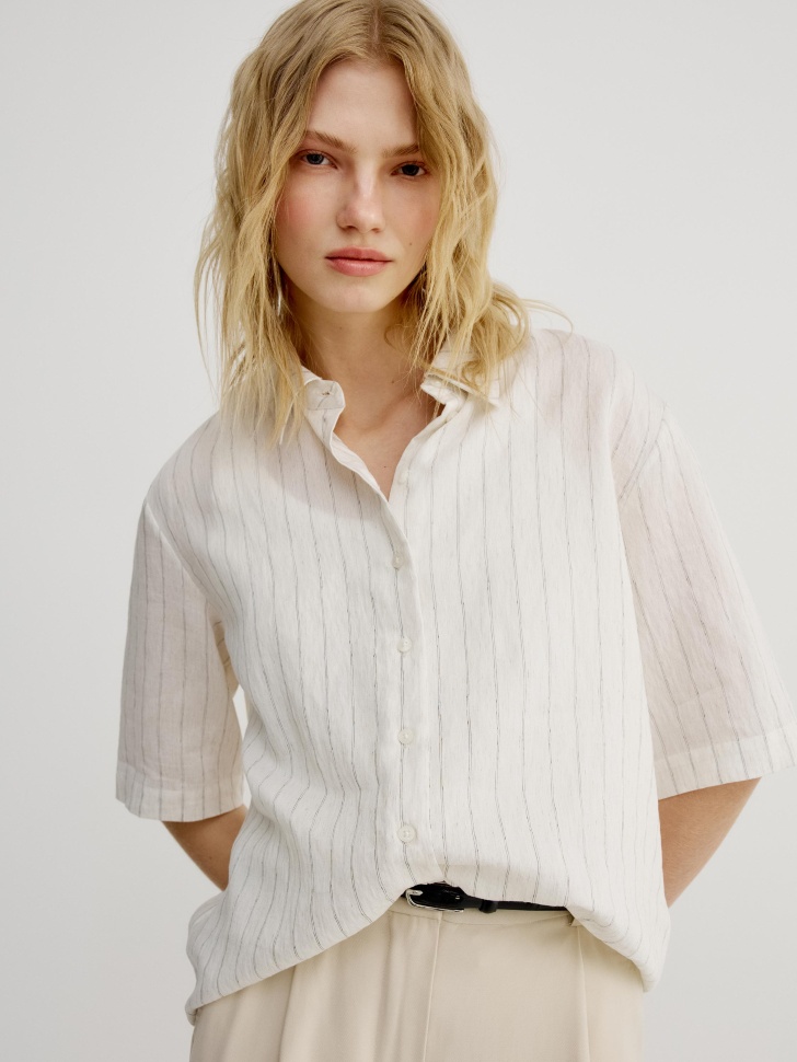 Рубашка Sela с коротким рукавом, бежевый, арт. 54318