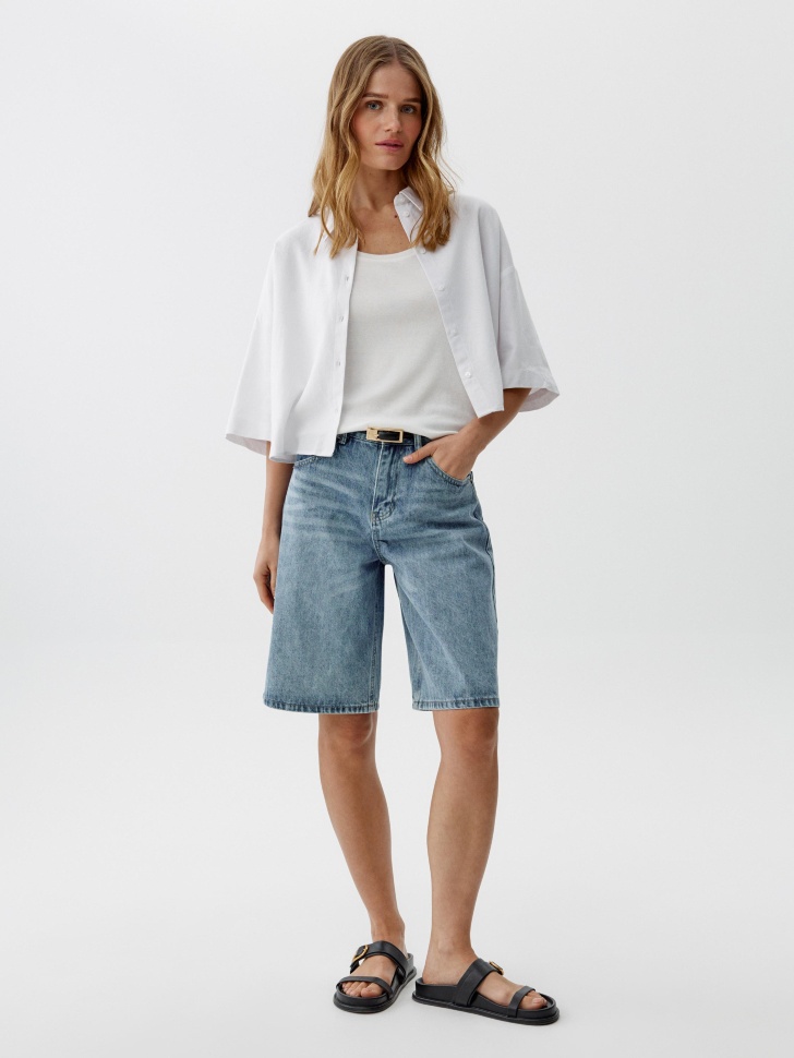 Джинсовые шорты-бермуды Sela, голубой, арт. 52082