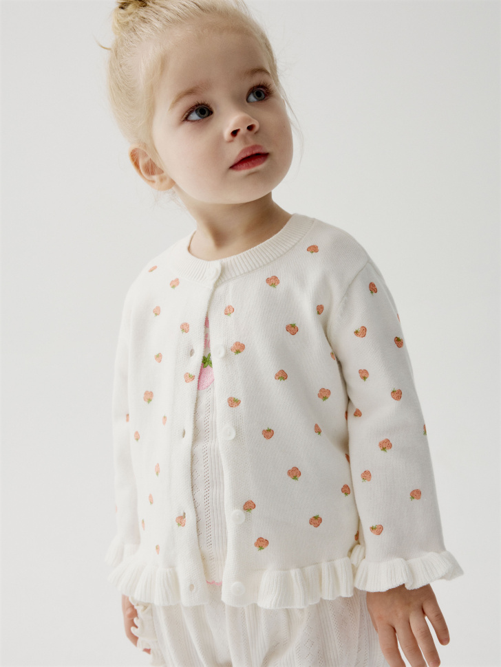 Кардиган Sela с принтом, белый, арт. 54403