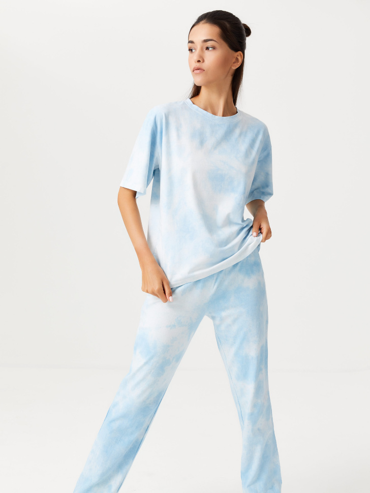 Пижама с принтом тай-дай (фиолетовый, XL) от Sela
