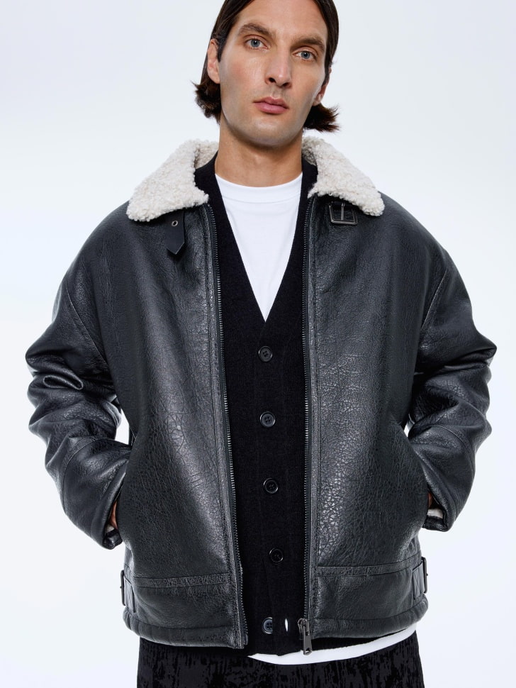 дубленка из искусственной кожи и меха 4680798748177 фотография