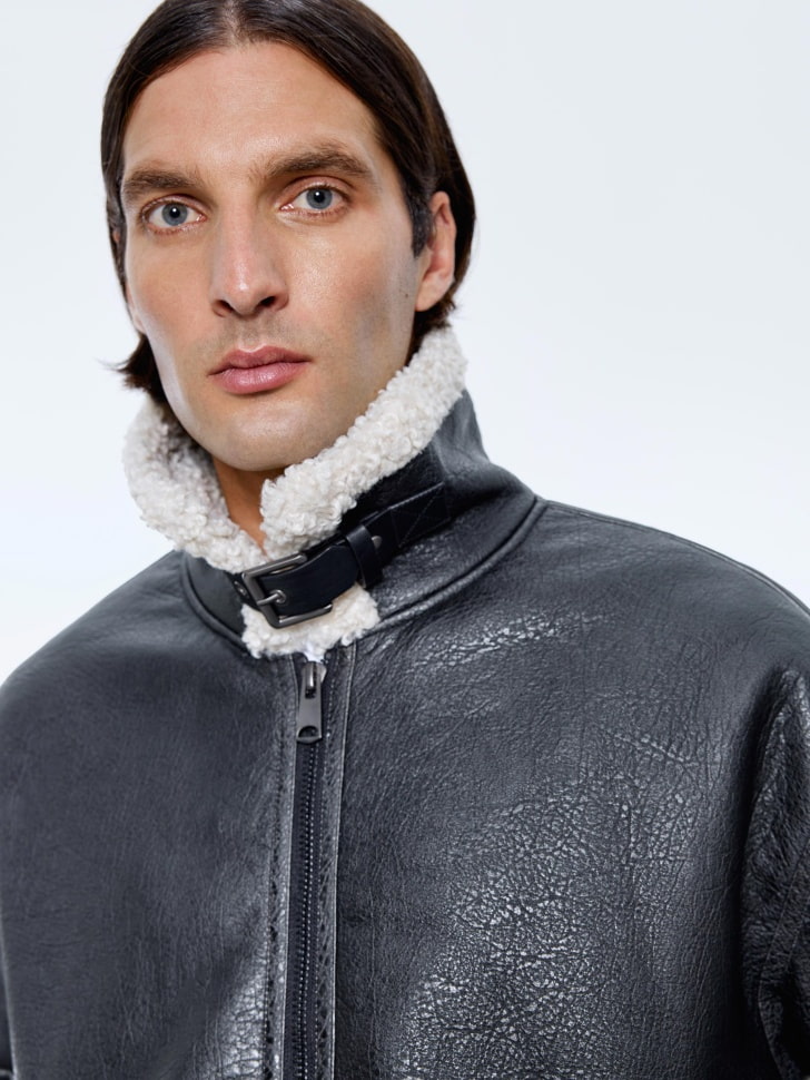 дубленка из искусственной кожи и меха 4680798748177 в интернет магазине