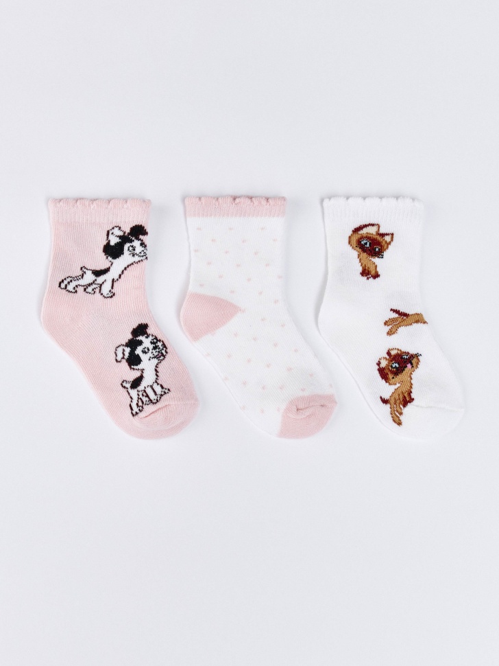 Набор из 3 пар носков SELA x Союзмультфильм для малышей, разноцветный, арт. 35790