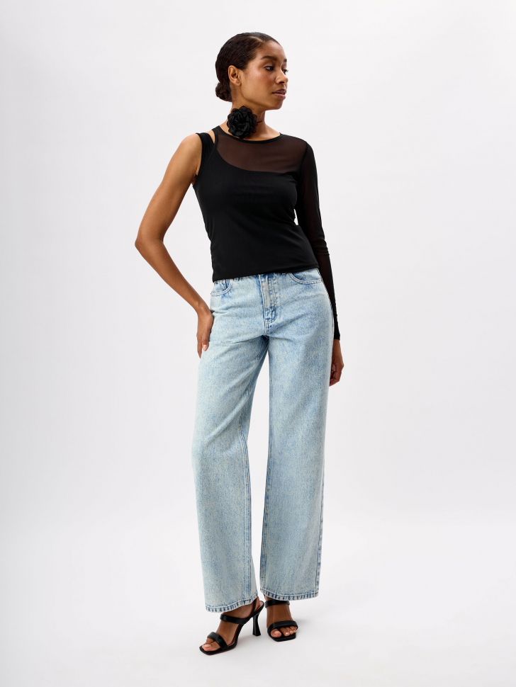 

Джинсы Wide Leg со стразами