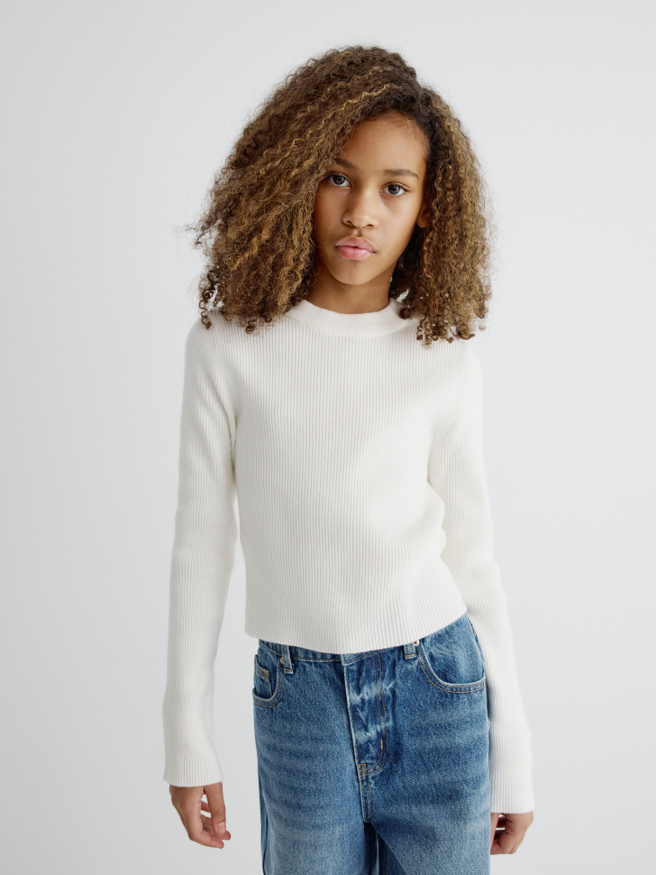 вязаный джемпер для девочек 4610517201010 фотография