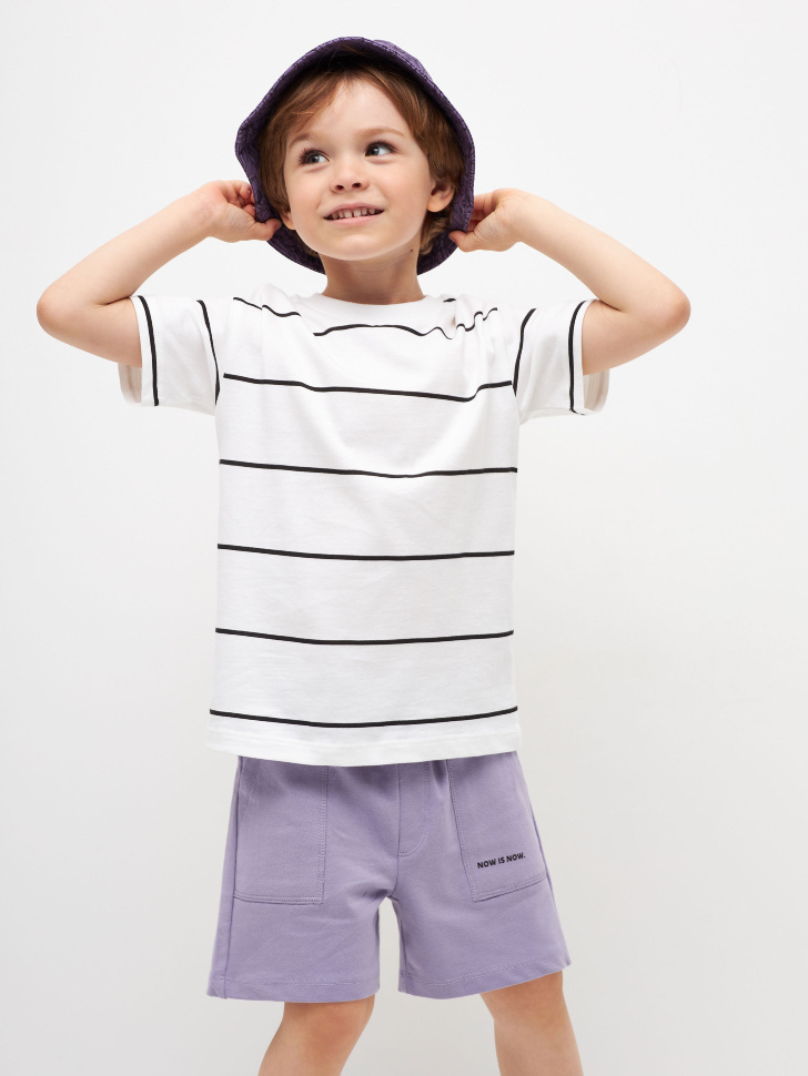 Трикотажные шорты для мальчиков (фиолетовый, 110)