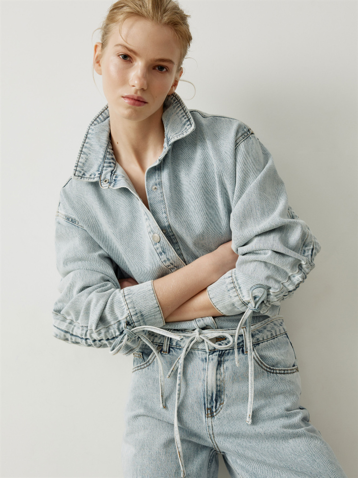 Джинсовая рубашка SELA оверсайз, голубой, арт. 41412