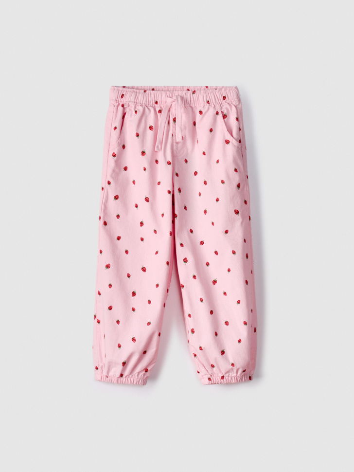 Свободные брюки Sela из твила для девочек, розовый, арт. 52845