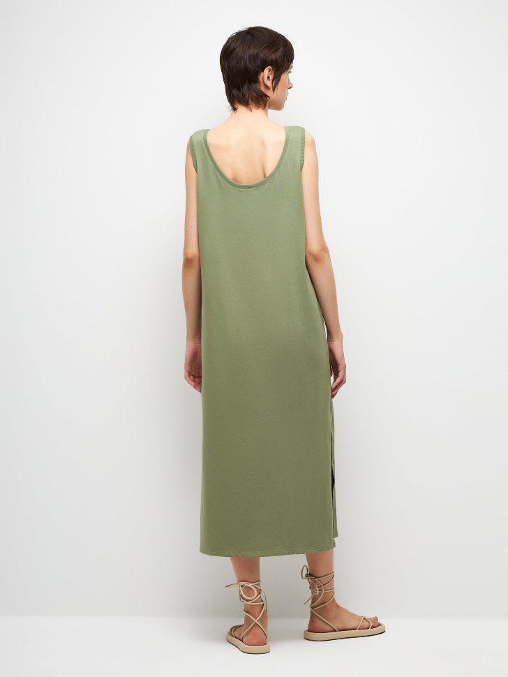 Трикотажное платье миди (зеленый, XS) sela 4680129898045 - фото 6