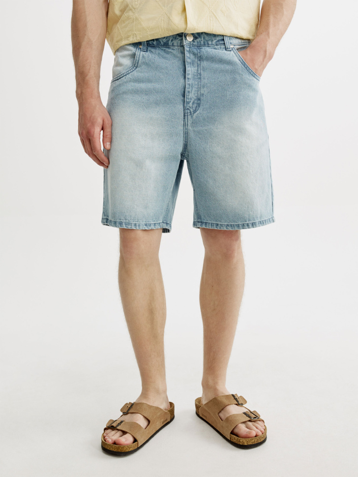 джинсовые шорты бермуды от бренда sela вид слева