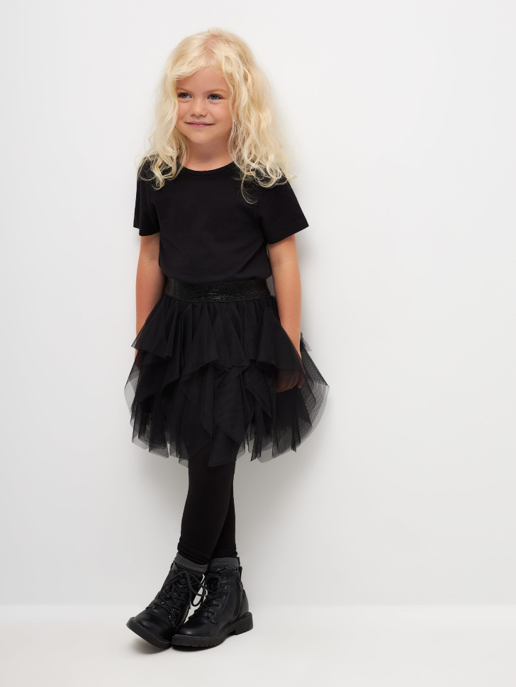 Черная юбка-пачка для девочек (черный, 98) sela 4680168111587 - фото 1