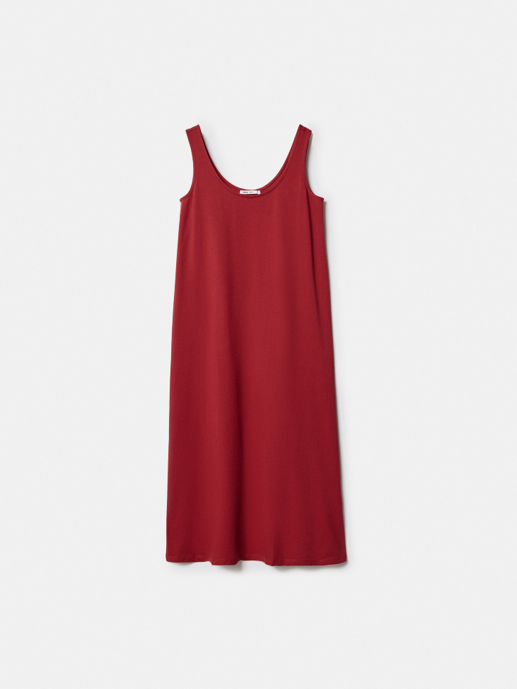 Трикотажное платье макси Sela, бордовый, арт. 52088