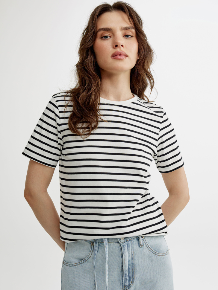 футболка в полоску прямого кроя 4610517971241 фотография