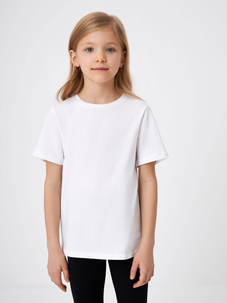 Базовая белая футболка детская (белый, 134)