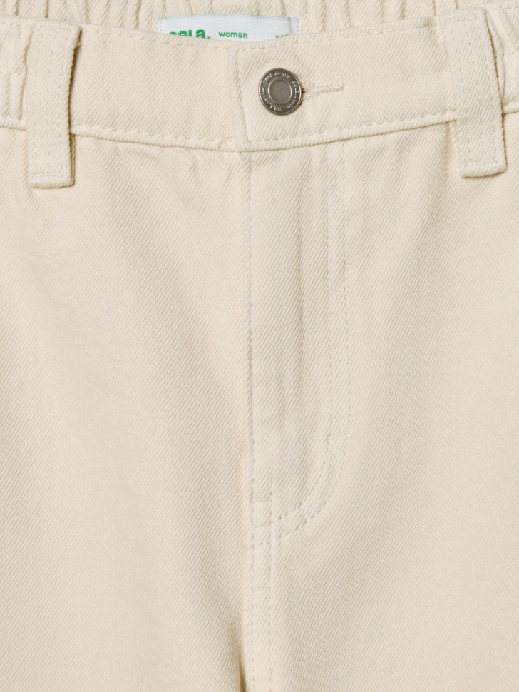 джинсовые шорты багги на резинке для взрослого возраста с изнаночной стороны