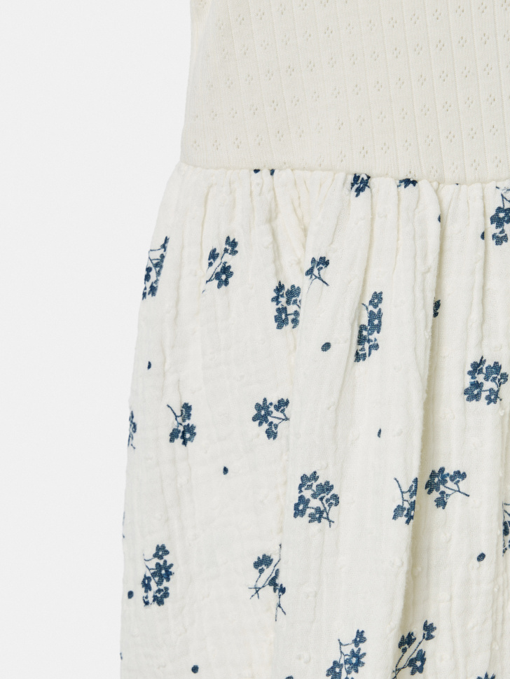 комбинированное платье для девочек из трикотажа спереди