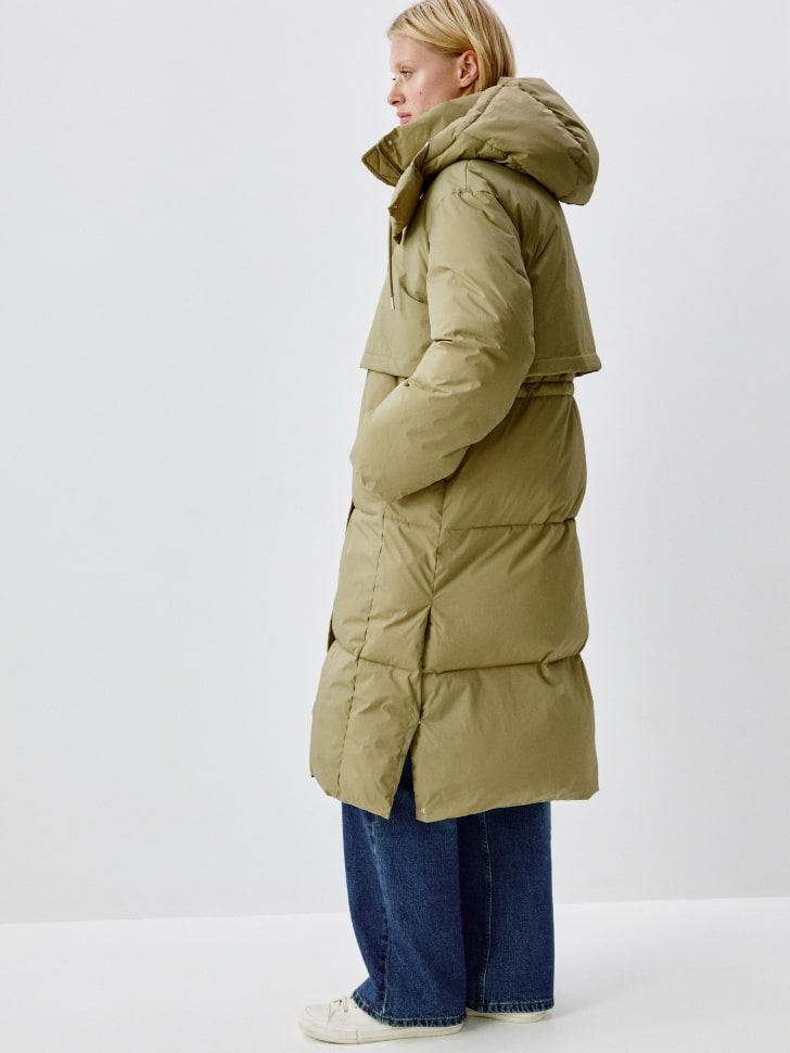 стеганое пальто с капюшоном 4610517072979 в интернет магазине
