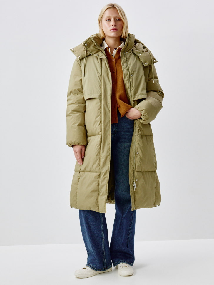 стеганое пальто с капюшоном 4610517072979 купить с доставкой