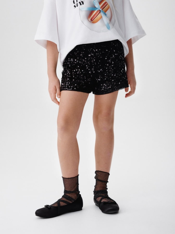 шорты с пайетками для девочек 4610517039804 по акции