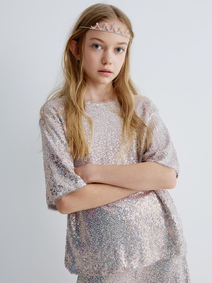 

Топ с пайетками для девочек, SL5811050501