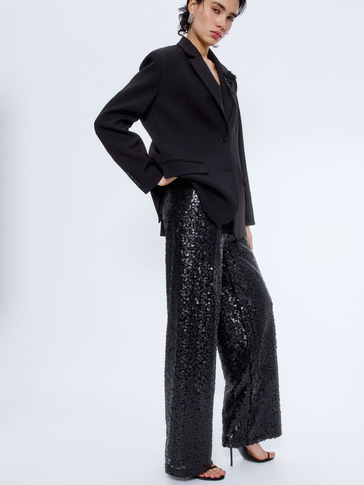 широкие брюки с пайетками 4610517134240 со скидкой