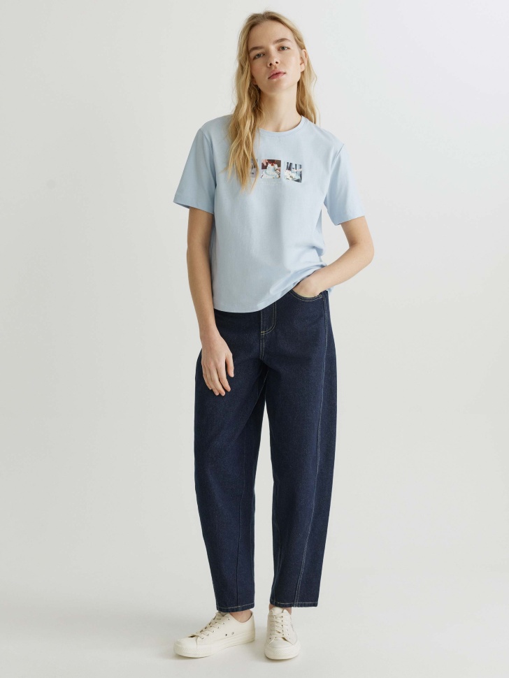 Джинсы SELA Укороченные Banana, синий, арт. 34363