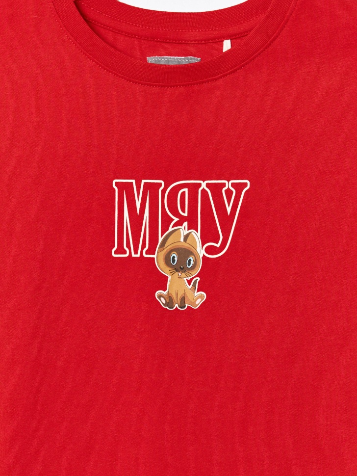 футболка оверсайз для девочек из коллекции  x союзмультфильм из россии вид сбоку