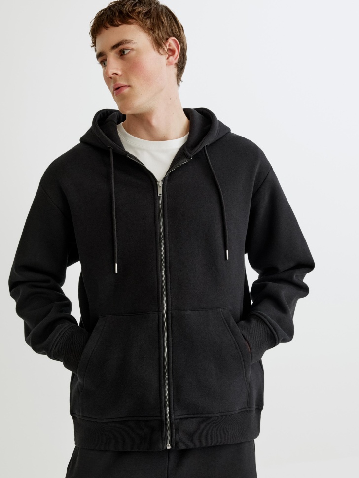 Худи SELA утепленное на молнии, черный, арт. 35058