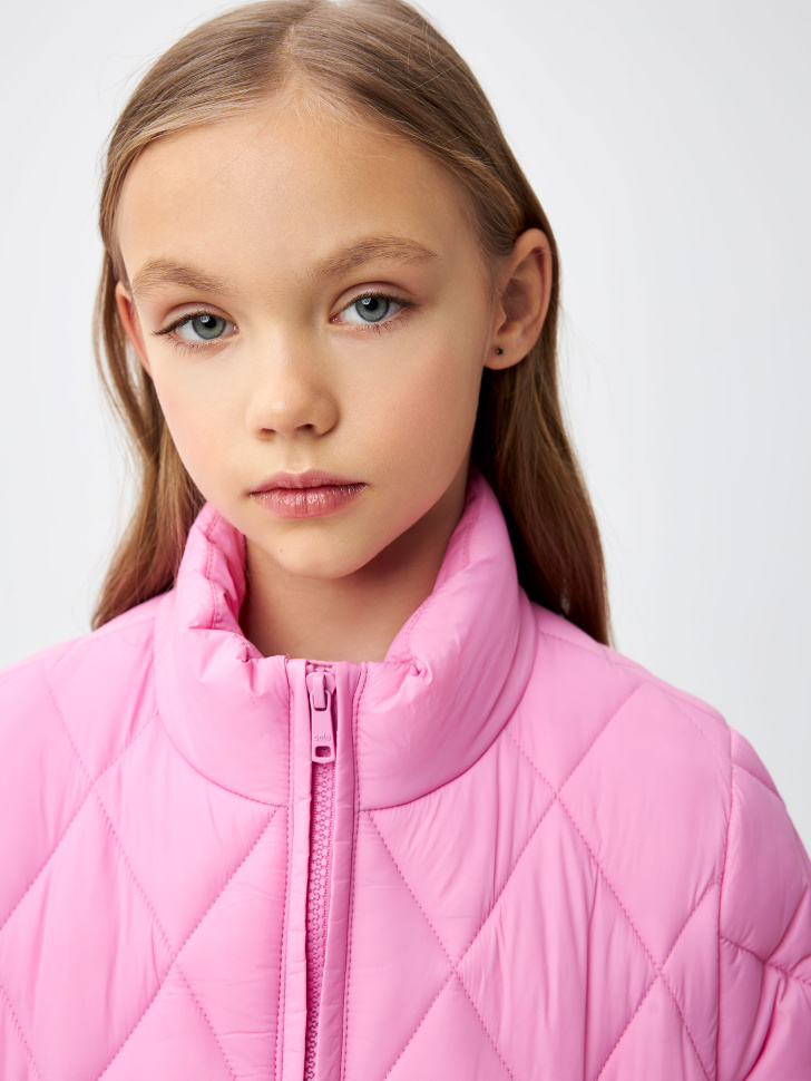 Стеганая куртка для девочек (розовый, 146) sela 4680168280801 - фото 3