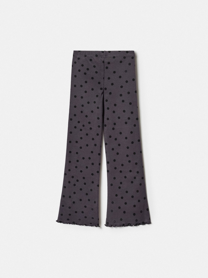 трикотажные брюки клеш с принтом для девочек от бренда sela вид слева