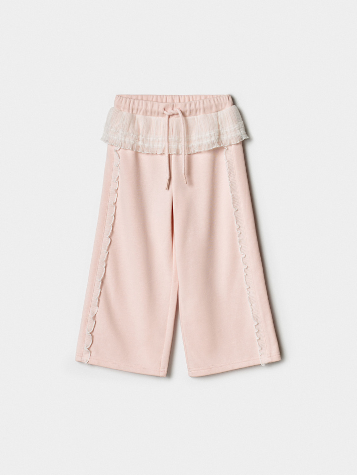 широкие брюки с кружевной баской для девочек 4610517601483 фотография