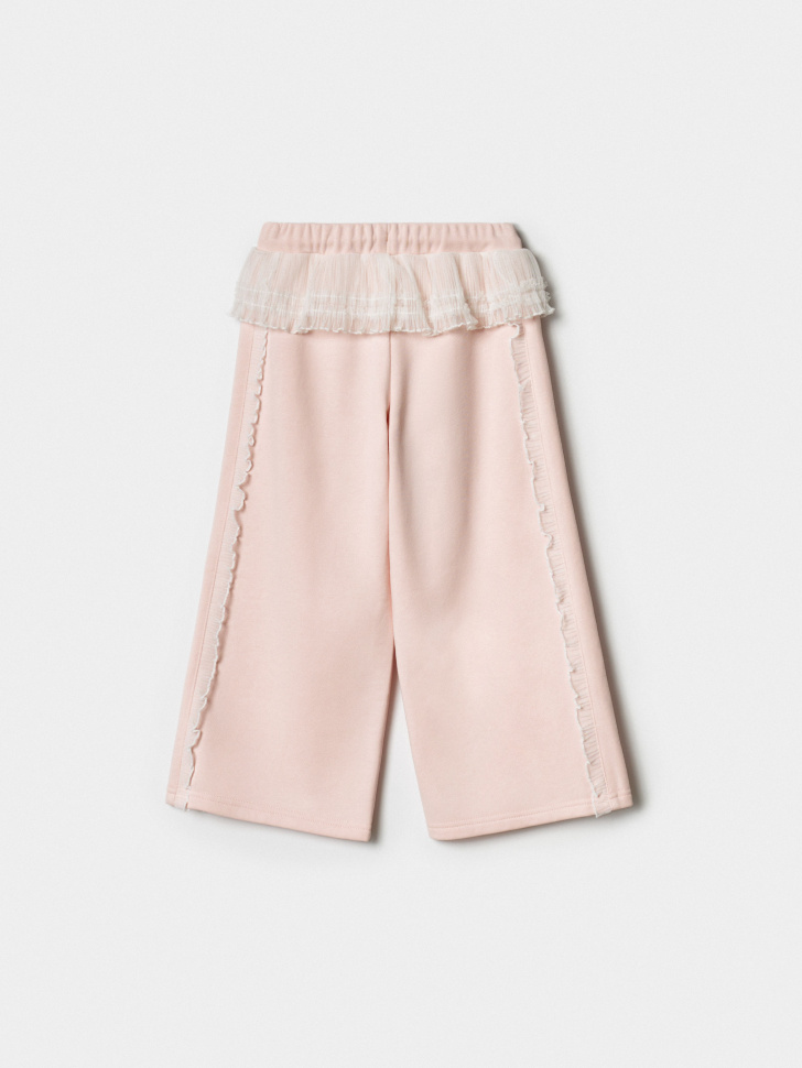 широкие брюки с кружевной баской для девочек от бренда sela вид слева