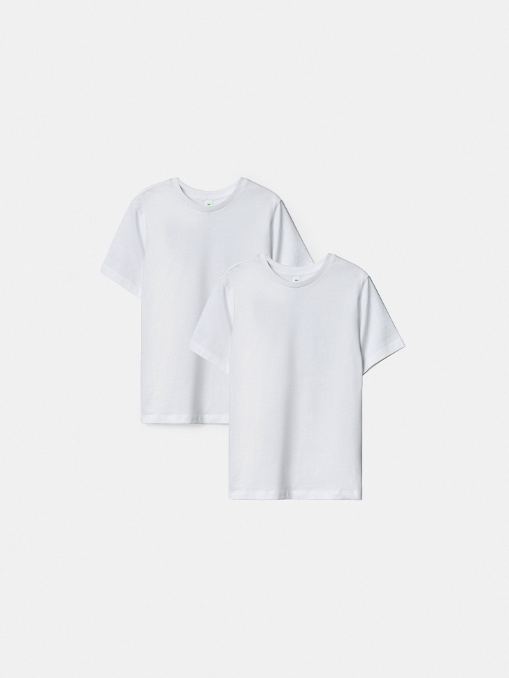 Набор из 2 базовых детских футболок SELA, белый, арт. 43336