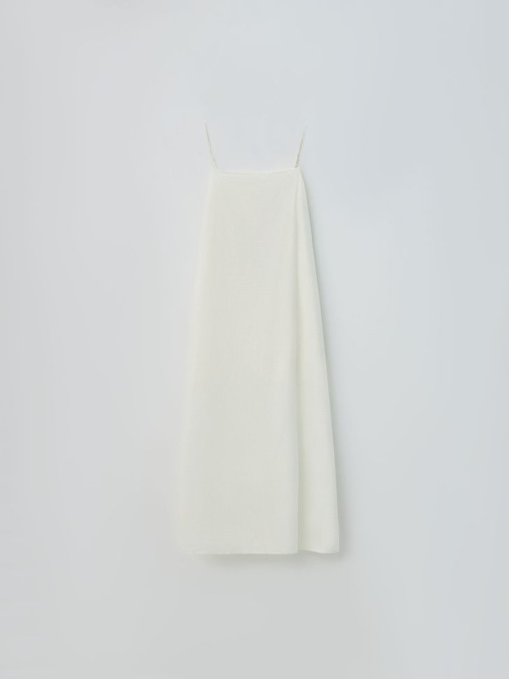 Платье миди из смесового льна (белый, XS) sela 4680168520907 - фото 7