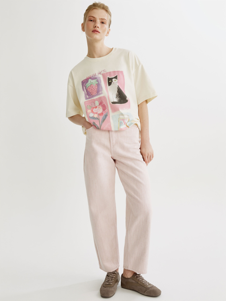 футболка оверсайз с принтом от бренда sela вид слева