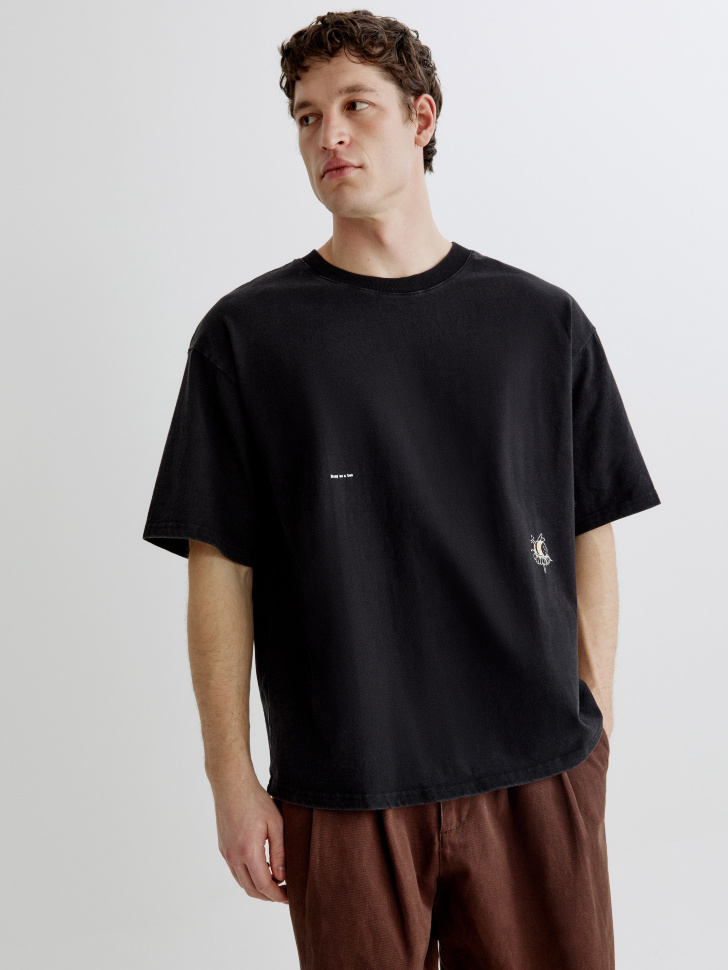 Футболка Sela Oversize с принтом, черный, арт. 41843