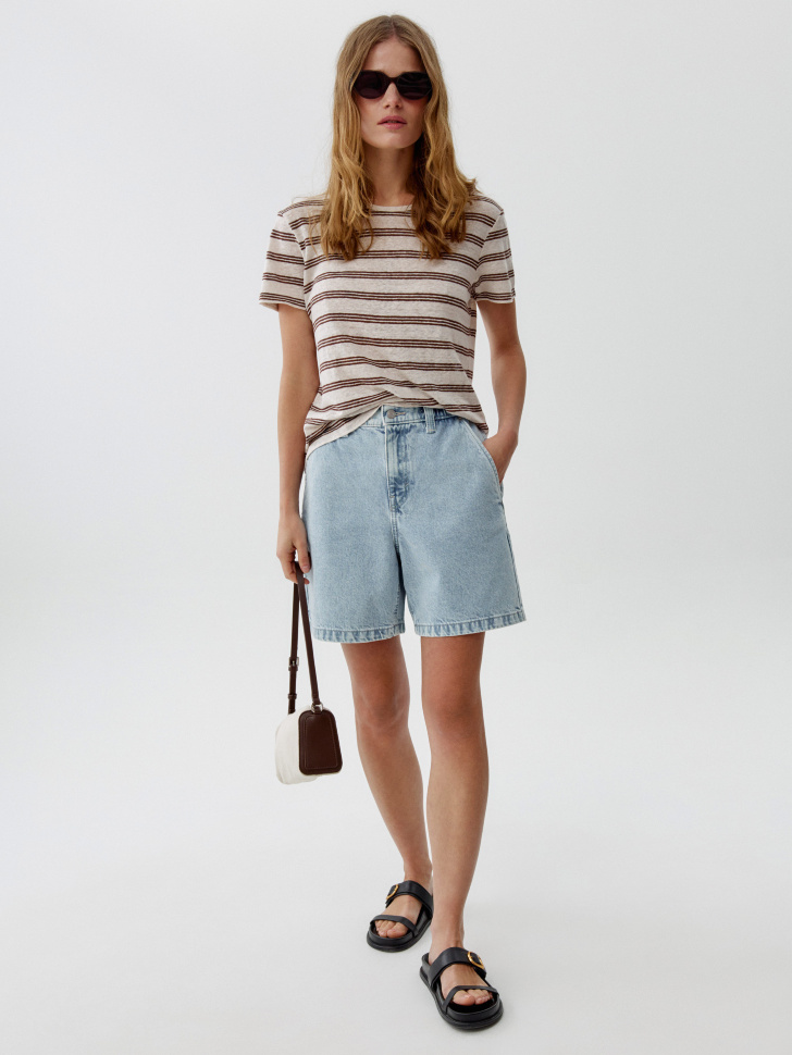 джинсовые шорты багги на резинке 4610517500359 фотография