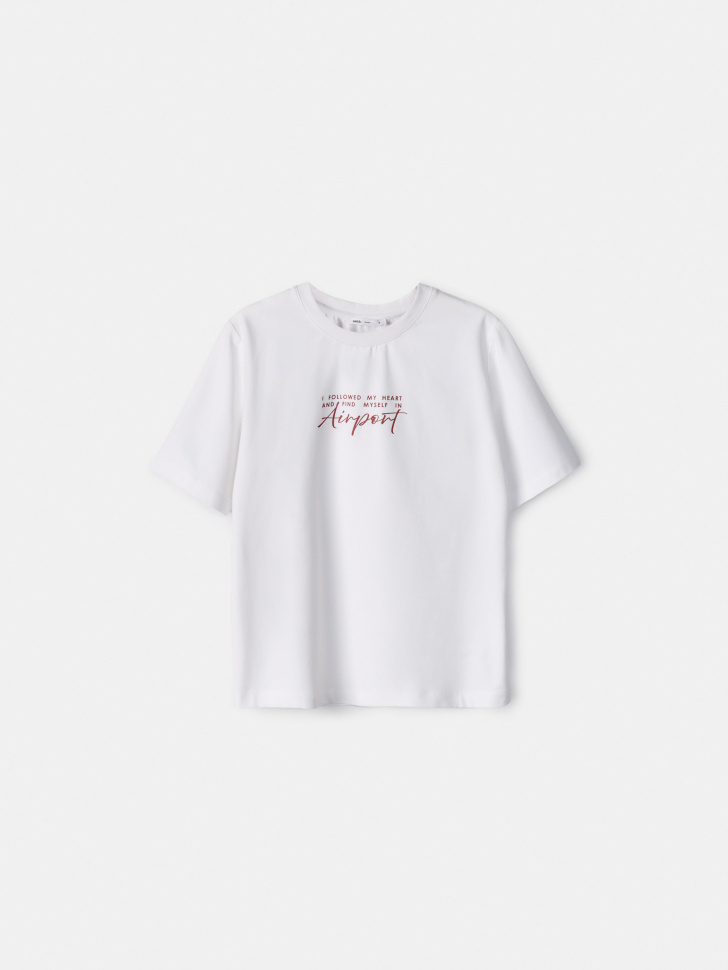 Футболка Sela с принтом, белый, арт. 54348