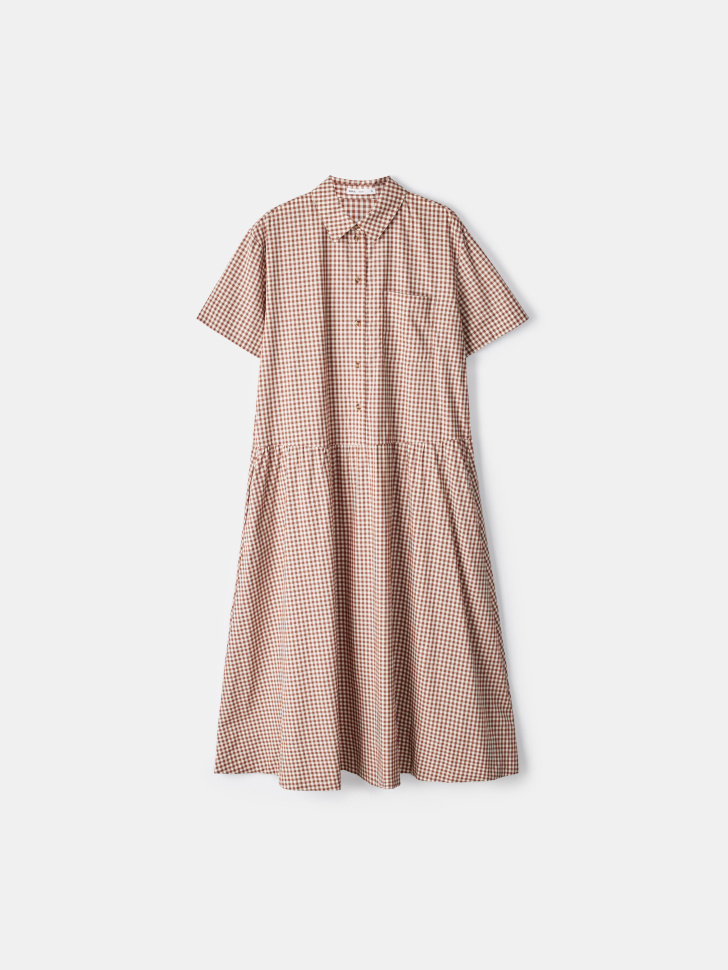 Платье-рубашка миди Sela, коричневый, арт. 54715