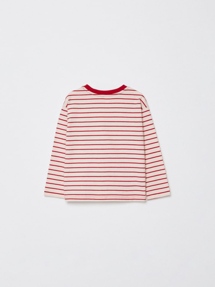 новогодний лонгслив в полоску с вышивкой для мальчиков 4680798769295 по акции