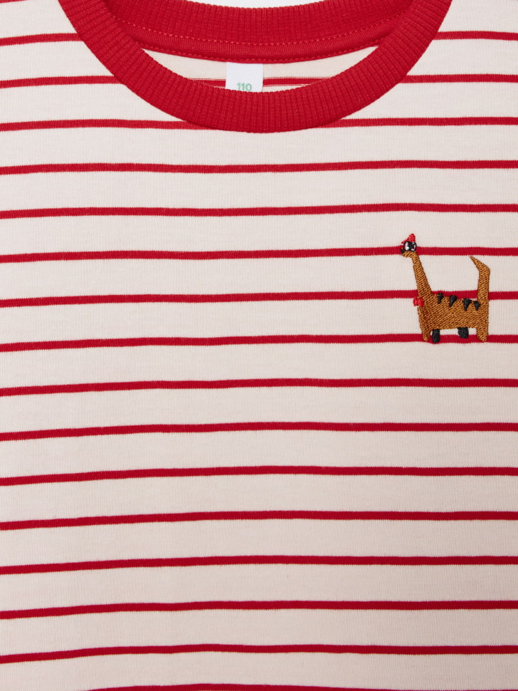 новогодний лонгслив в полоску с вышивкой для мальчиков 4680798769295 в интернет магазине