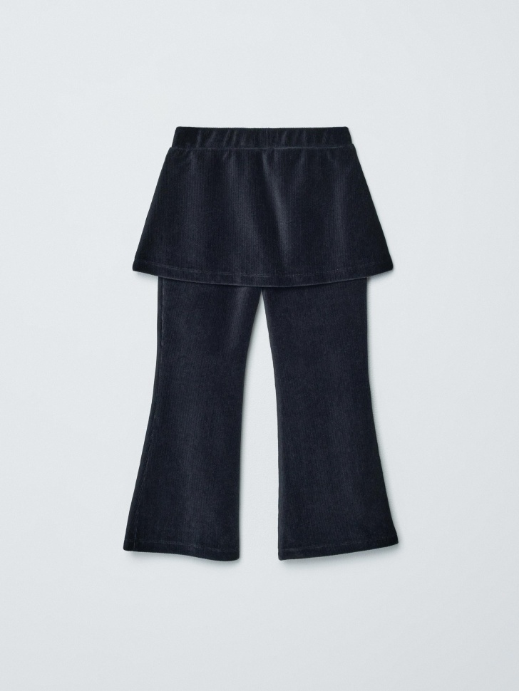 вельветовые брюки с декоративной юбкой для девочек по цене 599 руб вид справа