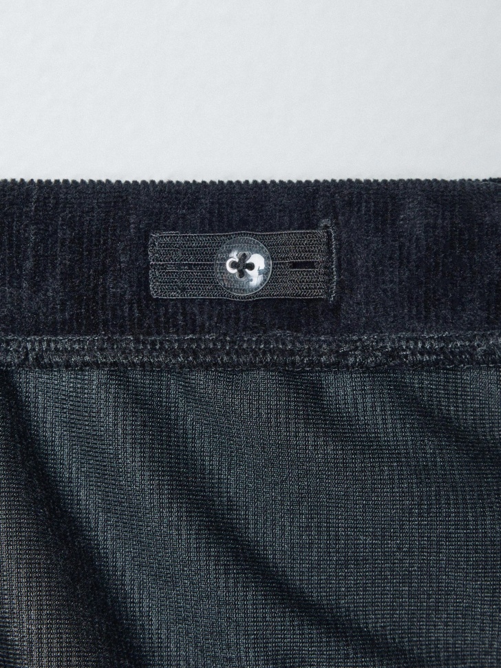 вельветовые брюки с декоративной юбкой для девочек из хлопка спереди