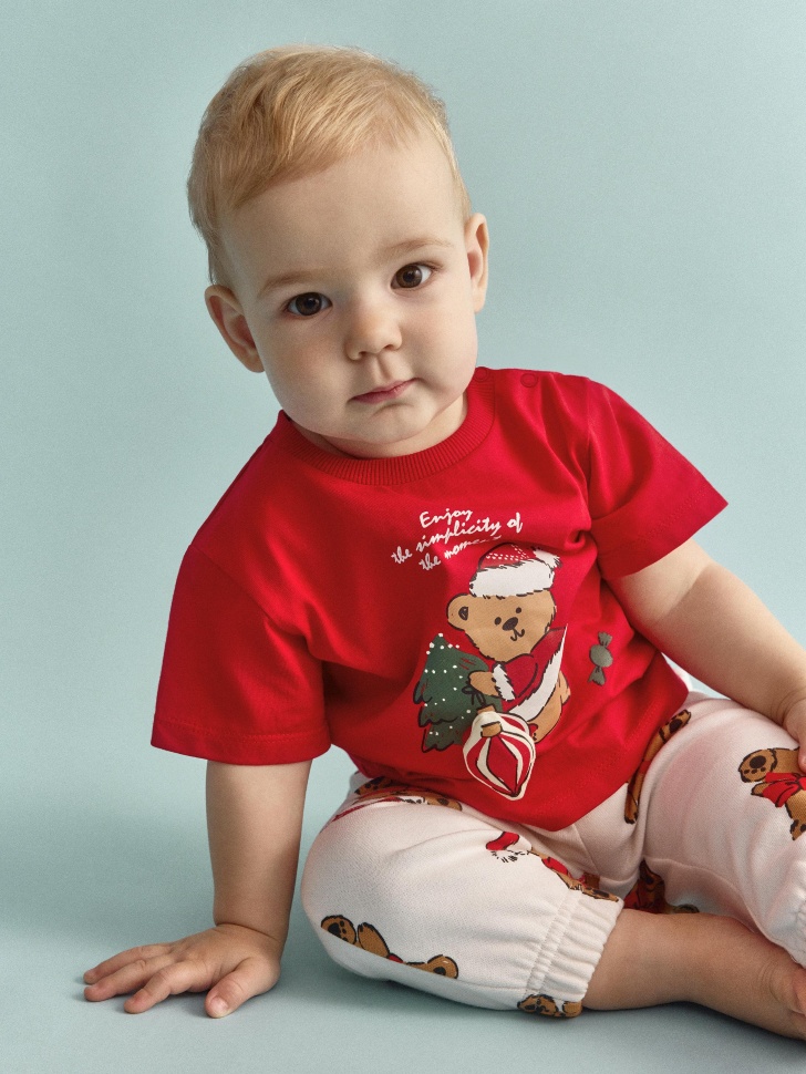 

Футболка с новогодним принтом и интерактивным декором для малышей, SL5811000202