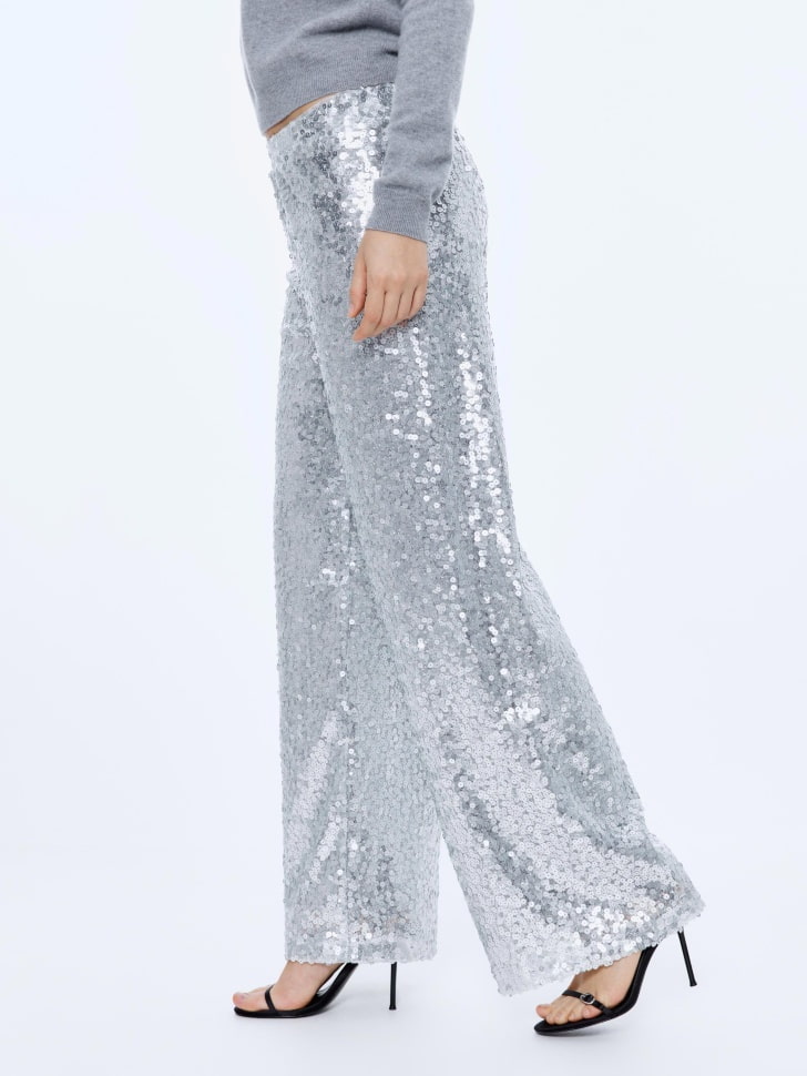 широкие брюки с пайетками 4610517134172 в интернет магазине