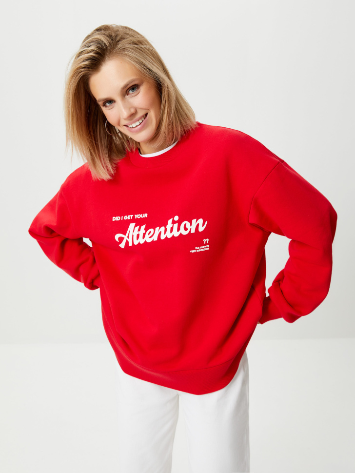 

Свитшот с принтом, Красный